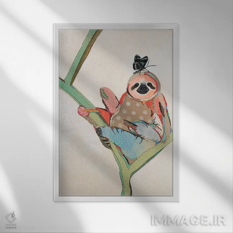 تابلو دکوراتیو کسل و پروانه اثر امیلی رید - نمای قابدار سفید