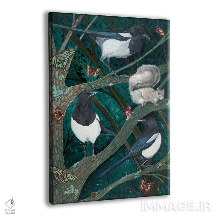 تابلو دکوراتیو زاغی ها در شب اثر امیلی رید - نمای پرسپکتیو محصول