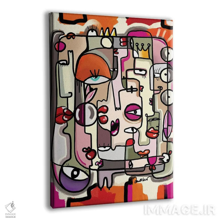 تابلو انتزاعی با هم ادامه بده اثر الیزابت ساندیکجی - نمای پرسپکتیو محصول