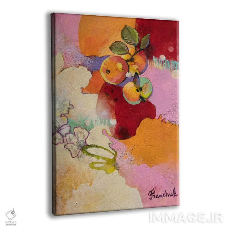 تابلو انتزاعی شکوفه های سیب ۲ اثر استر فرانچوک - نمای پرسپکتیو محصول