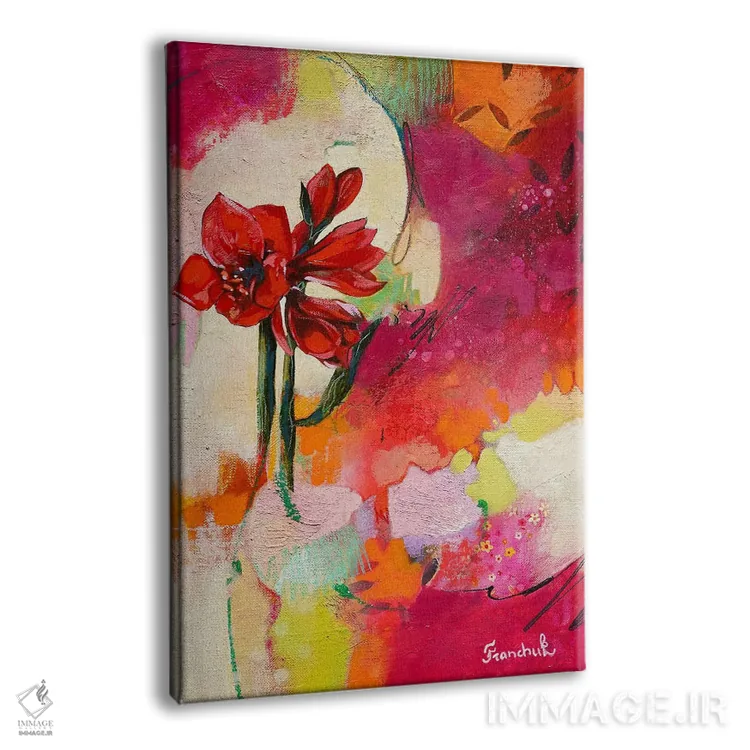 تابلو انتزاعی لالایی گل ها اثر استر فرانچوک - نمای پرسپکتیو محصول