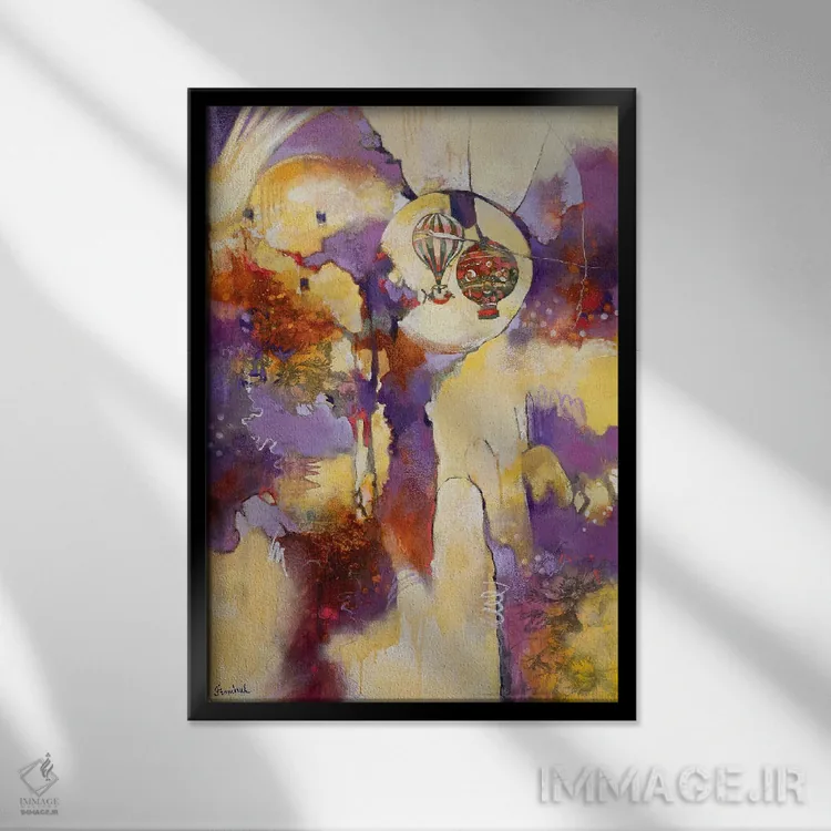 تابلو انتزاعی بادبان های ابری ۱ اثر استر فرانچوک - نمای قابدار مشکی