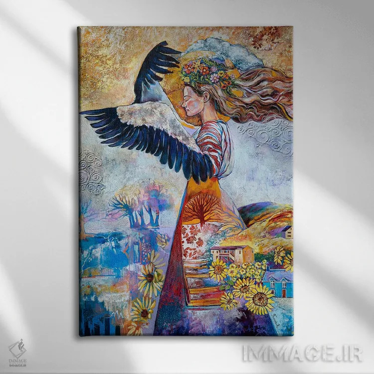 تابلو دکوراتیو بال های لطافت اثر استر فرانچوک - نمای روبهرو روی دیوار