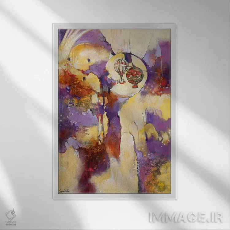 تابلو انتزاعی بادبان های ابری ۱ اثر استر فرانچوک - نمای قابدار سفید