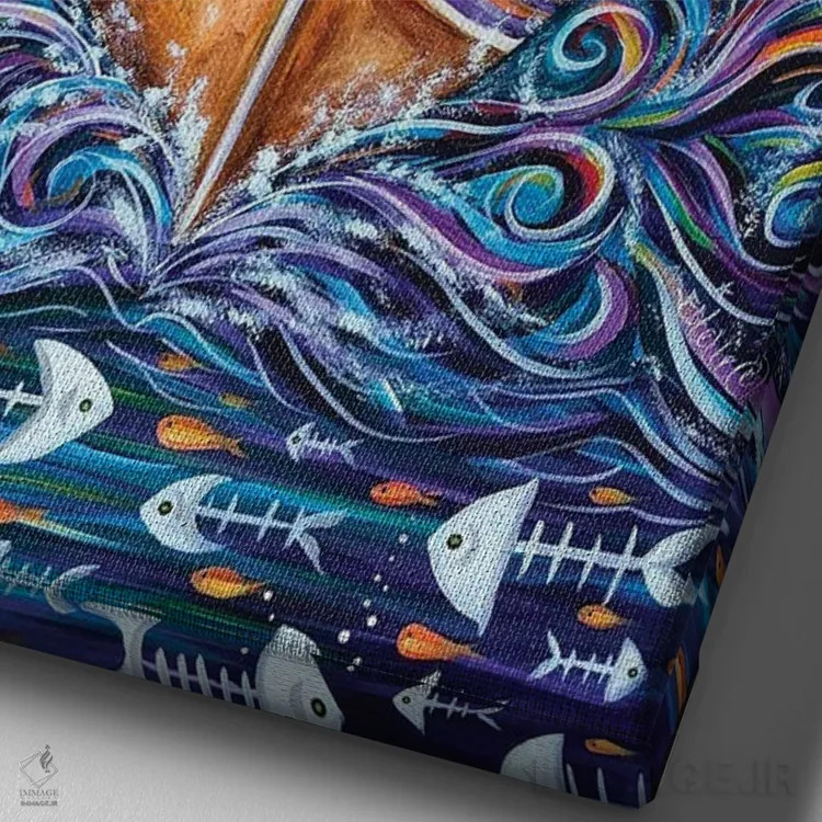 تابلو دکوراتیو کشتی ارواح اثر استل گرنگس - نمای نزدیک بافت بوم