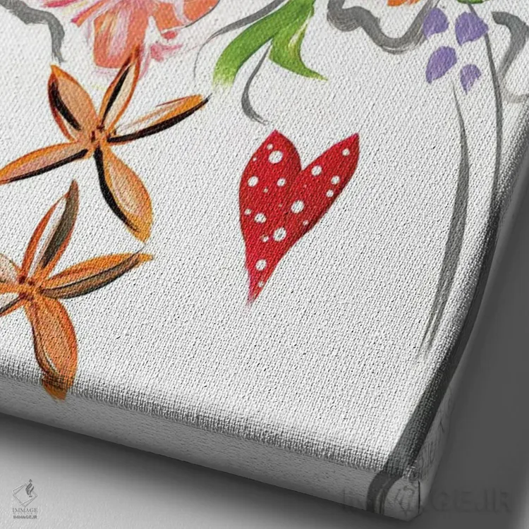 تابلو دکوراتیو آدم برفی گرمسیری اثر استل گرنگس - نمای نزدیک بافت بوم