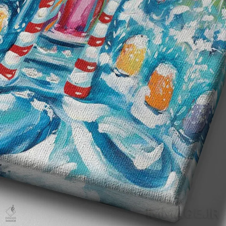 تابلو دکوراتیو خانه مرمرین اثر استل گرنگس - نمای نزدیک بافت بوم