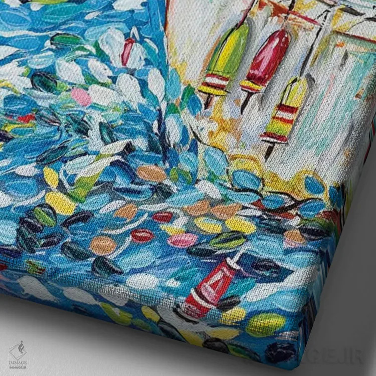 تابلو دکوراتیو زندگی ماهیگیر اثر استل گرنگس - نمای نزدیک بافت بوم