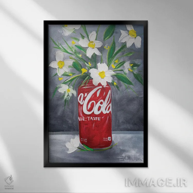 تابلو دکوراتیو هماهنگی کامل اثر استل گرنگس - نمای قابدار مشکی