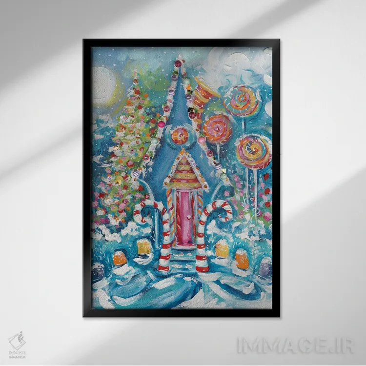 تابلو دکوراتیو خانه مرمرین اثر استل گرنگس - نمای قابدار مشکی