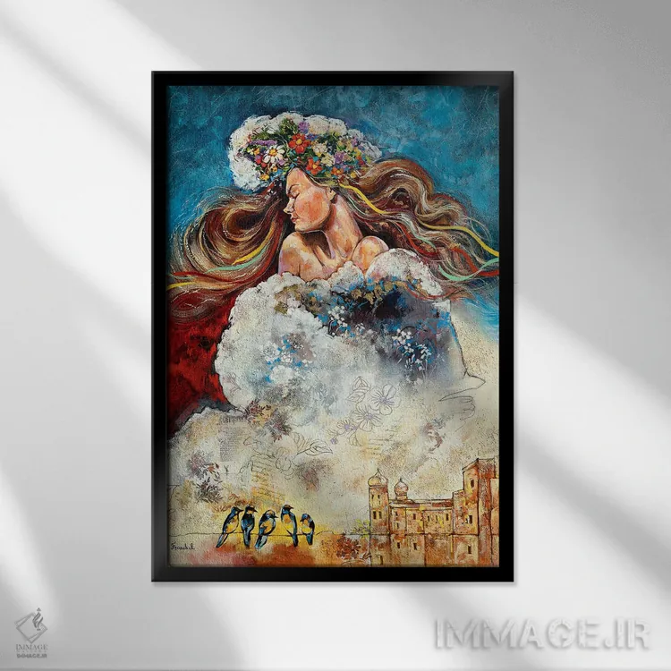 تابلو دکوراتیو بال های باد اثر استر فرانچوک - نمای قابدار مشکی