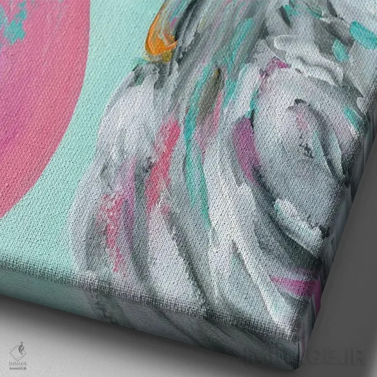 تابلو دکوراتیو جفت متفاوت اثر استل گرنگس - نمای نزدیک بافت بوم