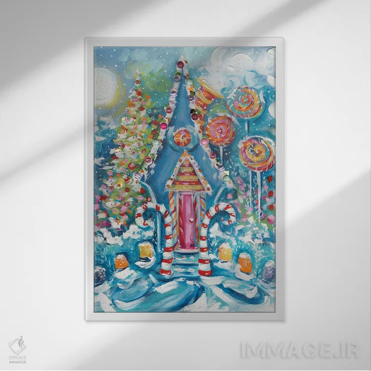 تابلو دکوراتیو خانه مرمرین اثر استل گرنگس - نمای قابدار سفید