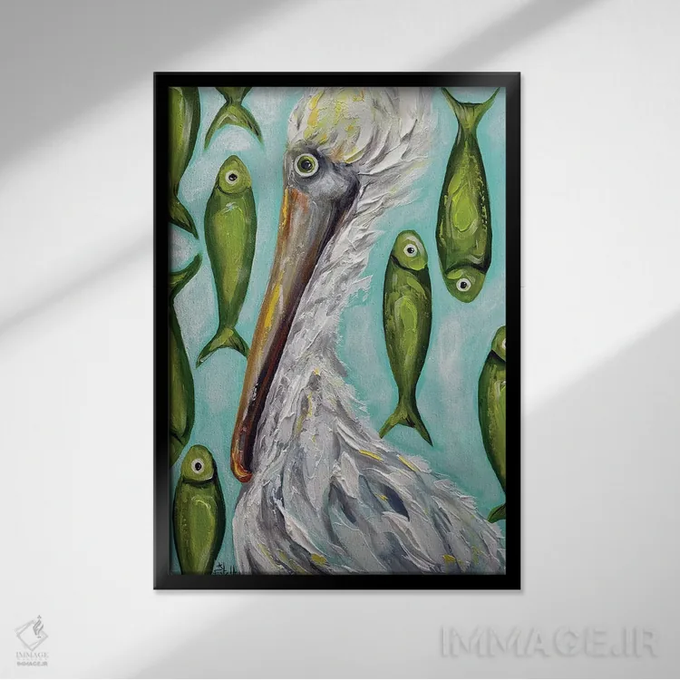 تابلو دکوراتیو تنقلات پلیکان اثر استل گرنگس - نمای قابدار مشکی