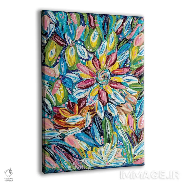 تابلو دکوراتیو انفجار گل ها اثر استل گرنگس - نمای پرسپکتیو محصول
