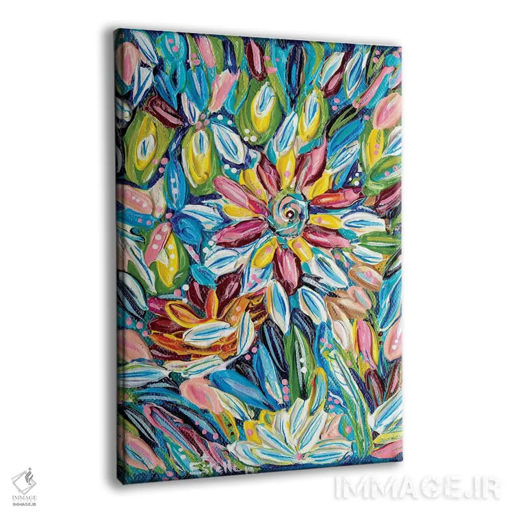 تابلو دکوراتیو انفجار گل ها اثر استل گرنگس - نمای پرسپکتیو محصول