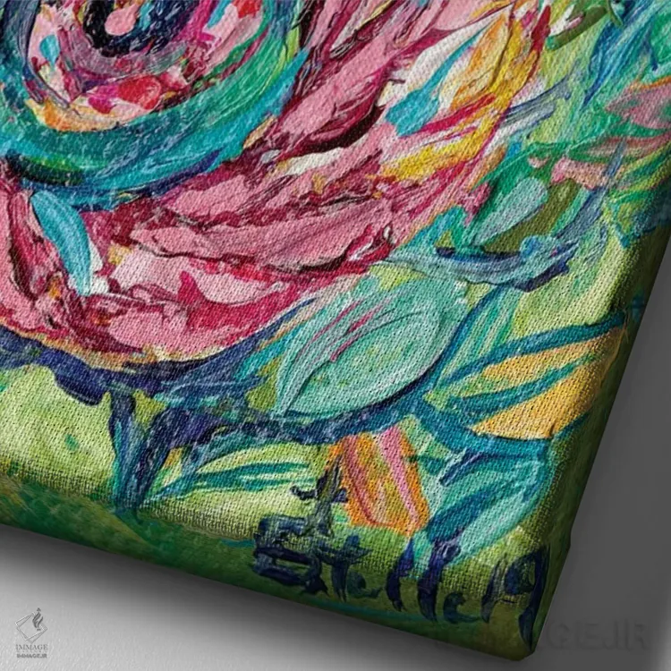 تابلو دکوراتیو اسب دریایی اثر استل گرنگس - نمای نزدیک بافت بوم