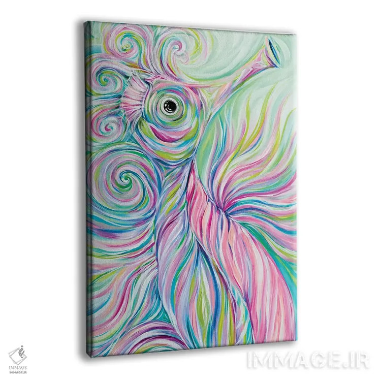 تابلو دکوراتیو اسب دریایی مارپیچ اثر استل گرنگس - نمای پرسپکتیو محصول