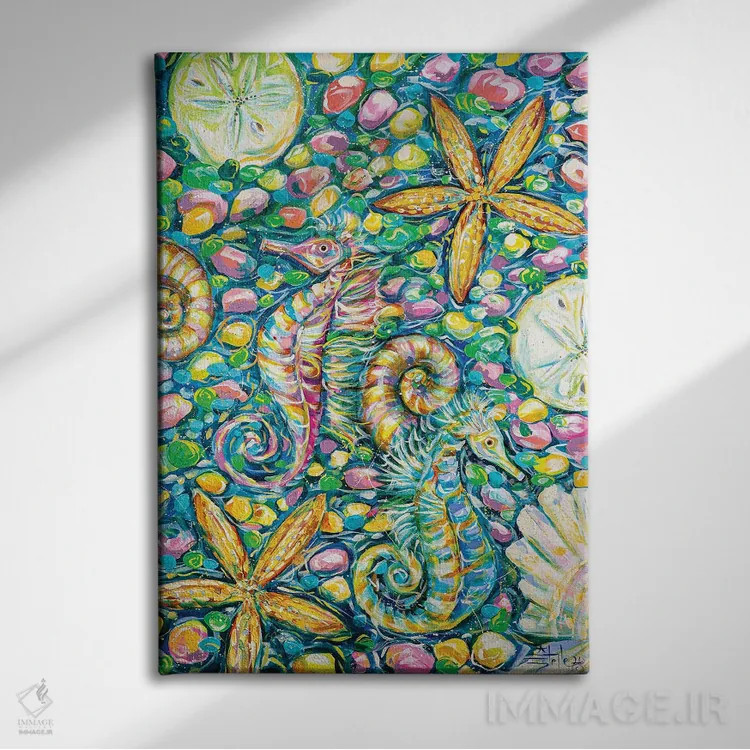 تابلو دکوراتیو جشن دریایی اثر استل گرنگس - نمای روبهرو روی دیوار