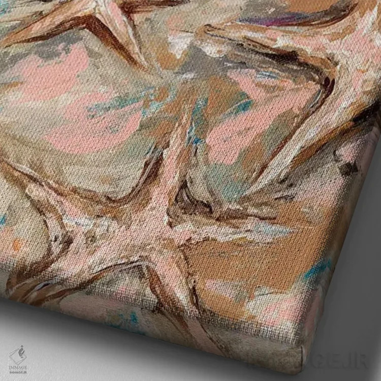 تابلو دکوراتیو فلامینگوی بونایر اثر استل گرنگس - نمای نزدیک بافت بوم