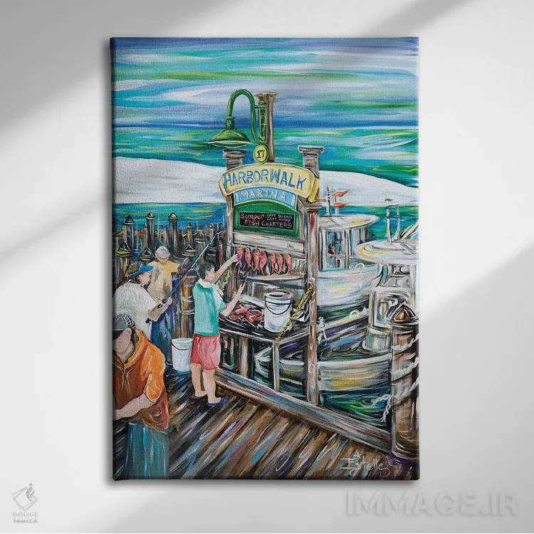 تابلو دکوراتیو صیادی روز اثر استل گرنگس - نمای روبهرو روی دیوار