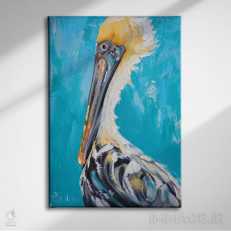 تابلو دکوراتیو پلیکان شیک پوش اثر استل گرنگس - نمای روبهرو روی دیوار