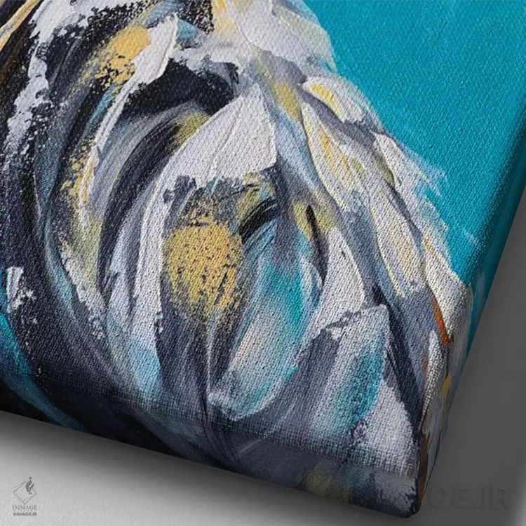 تابلو دکوراتیو پلیکان شیک پوش اثر استل گرنگس - نمای نزدیک بافت بوم