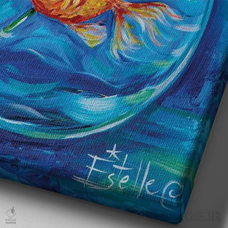 تابلو دکوراتیو گلدی اثر استل گرنگس - نمای نزدیک بافت بوم