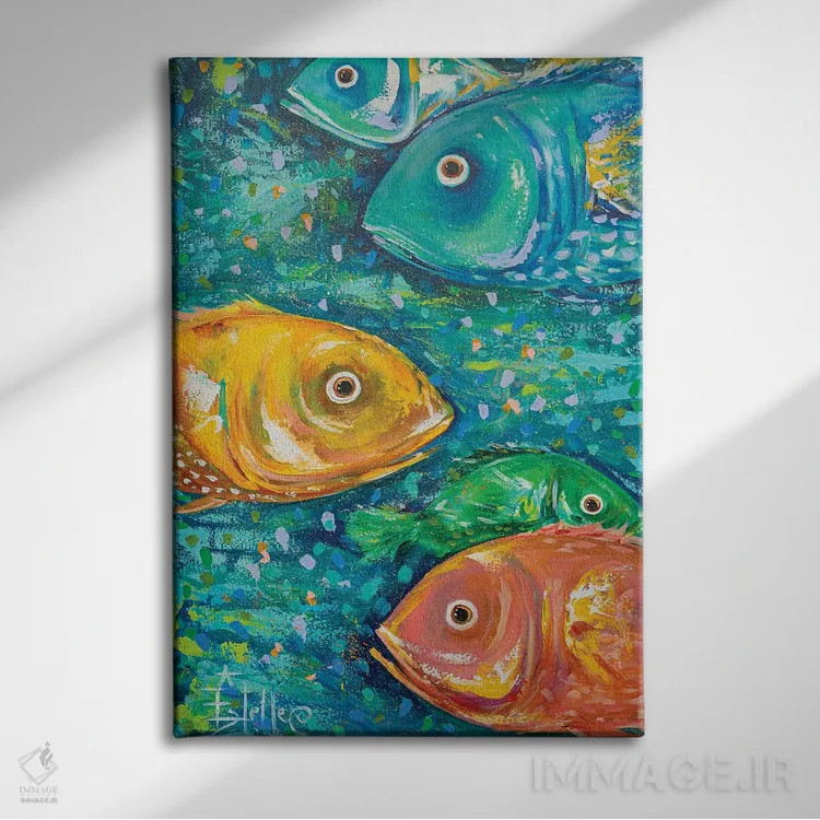 تابلو دکوراتیو قصه های ماهی ۲ اثر استل گرنگس - نمای روبهرو روی دیوار