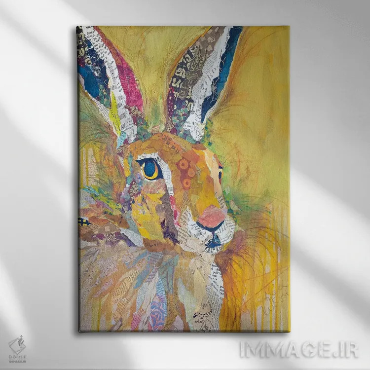 تابلو دکوراتیو هریت خرگوش اثر الیزابت سن هیلر - نمای روبهرو روی دیوار