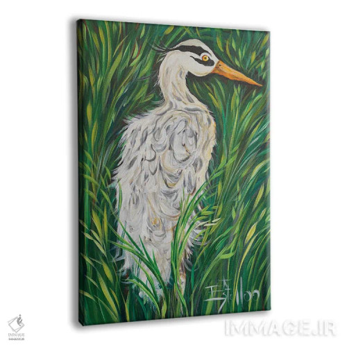 تابلو دکوراتیو حواصیل آبی اثر استل گرنگس - نمای پرسپکتیو محصول