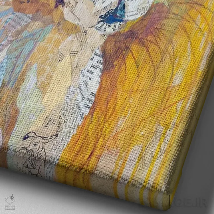 تابلو دکوراتیو هریت خرگوش اثر الیزابت سن هیلر - نمای نزدیک بافت بوم