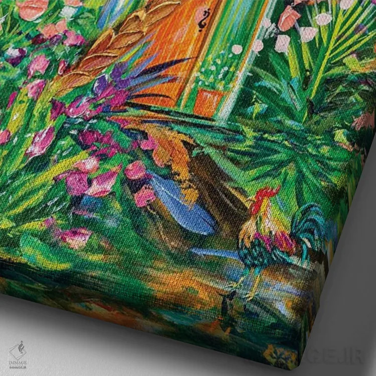 تابلو دکوراتیو آغل خانه ی صدفی اثر استل گرنگس - نمای نزدیک بافت بوم