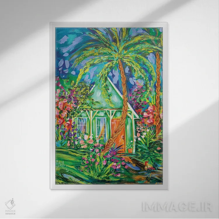 تابلو دکوراتیو خانه ی صدفی اثر استل گرنگس - نمای قابدار سفید