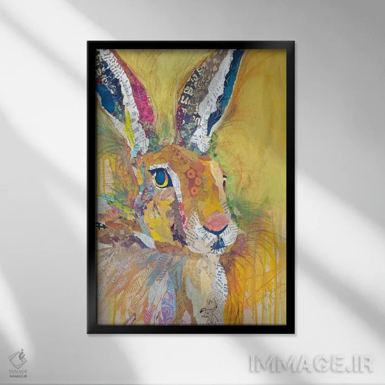 تابلو دکوراتیو هریت خرگوش اثر الیزابت سن هیلر - نمای قابدار مشکی