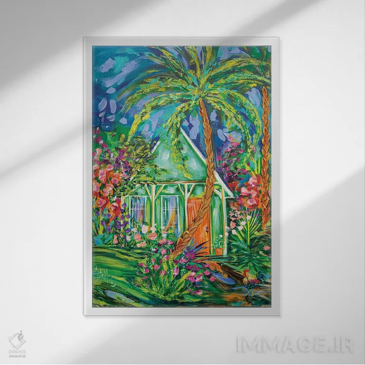 تابلو دکوراتیو آغل خانه ی صدفی اثر استل گرنگس - نمای قابدار سفید