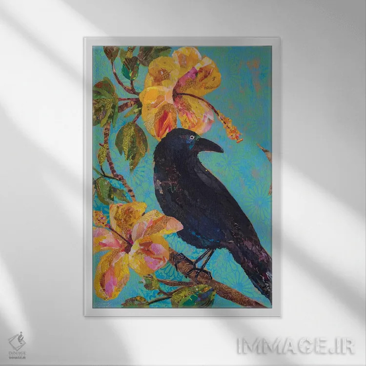 تابلو دکوراتیو پرنده هاوایی ۱ اثر الیزابت سن هیلر - نمای قابدار سفید