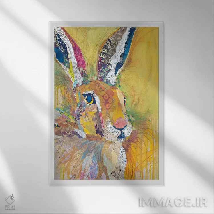 تابلو دکوراتیو هریت خرگوش اثر الیزابت سن هیلر - نمای قابدار سفید