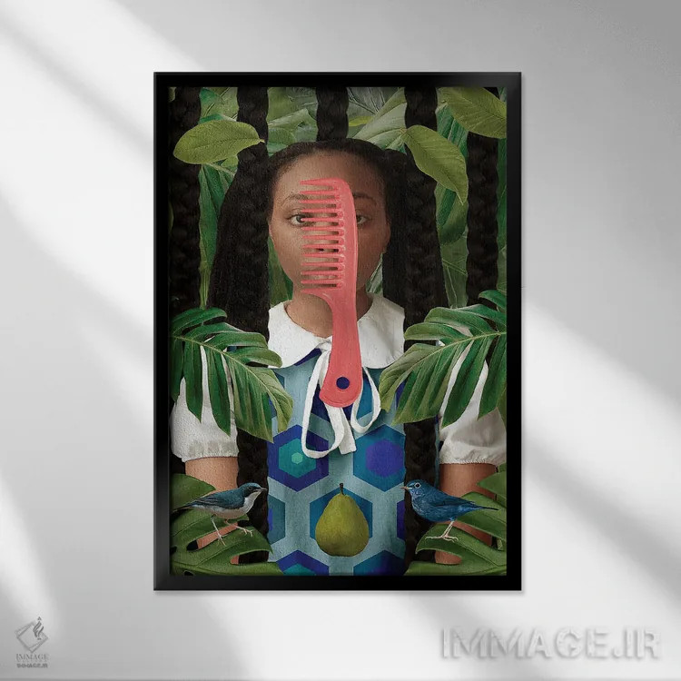 تابلو دکوراتیو رشد طبیعی اثر دیاندرا لی - نمای قابدار مشکی