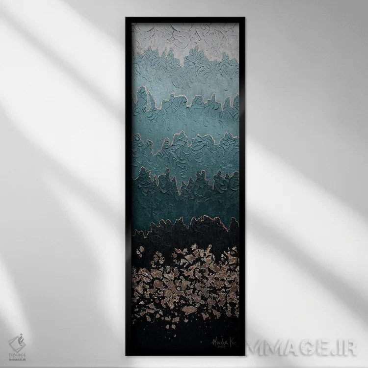 تابلو انتزاعی مه آلود اثر ندا خطیب - نمای قابدار مشکی