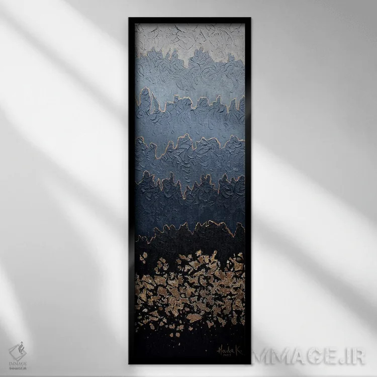 تابلو انتزاعی مه آلود اثر ندا خطیب - نمای قابدار مشکی