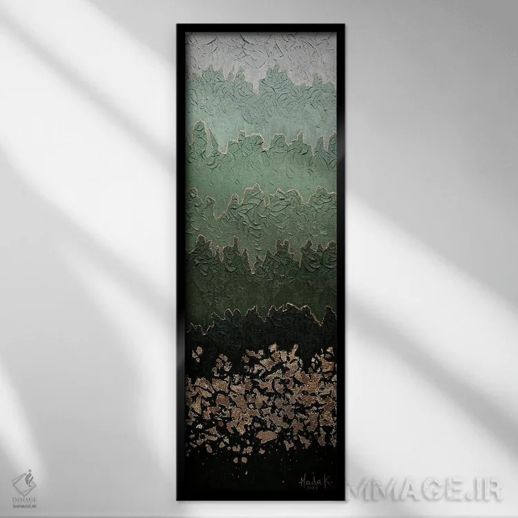 تابلو انتزاعی مه آلود اثر ندا خطیب - نمای قابدار مشکی