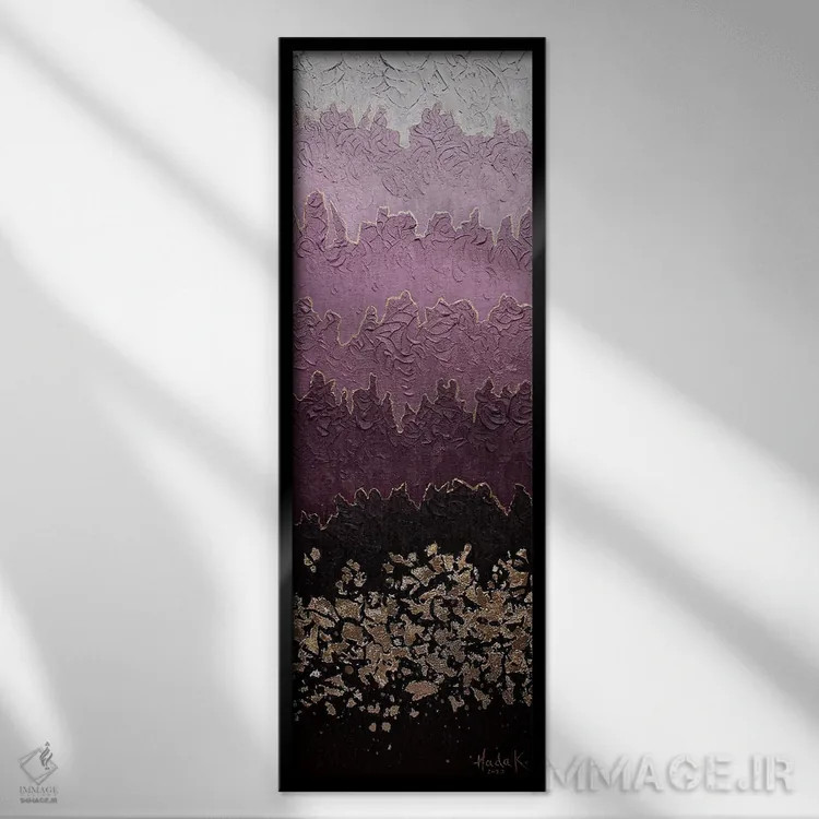 تابلو انتزاعی مه آلود اثر ندا خطیب - نمای قابدار مشکی
