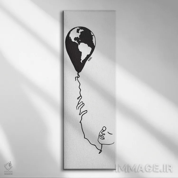 تابلو مینیمال روی زمین پرواز کن اثر نینهول - نمای روبهرو روی دیوار