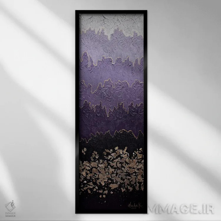 تابلو انتزاعی مه آلود اثر ندا خطیب - نمای قابدار مشکی