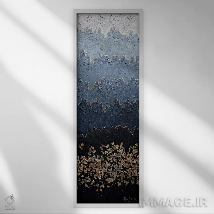 تابلو انتزاعی مه آلود اثر ندا خطیب - نمای قابدار سفید