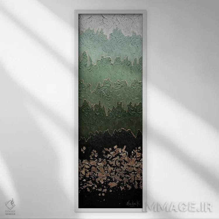 تابلو انتزاعی مه آلود اثر ندا خطیب - نمای قابدار سفید