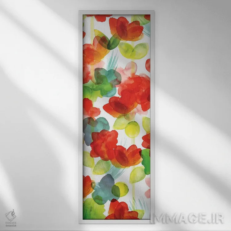 تابلو انتزاعی پنل گل های گرمسیری I اثر نوردرن لایتس - نمای قابدار سفید