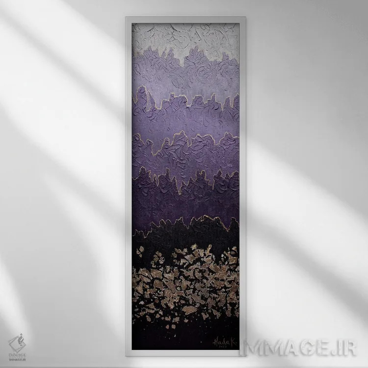 تابلو انتزاعی مه آلود اثر ندا خطیب - نمای قابدار سفید