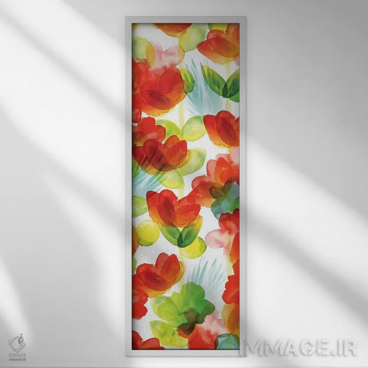 تابلو انتزاعی پنل گل های گرمسیری II اثر نوردرن لایتس - نمای قابدار سفید